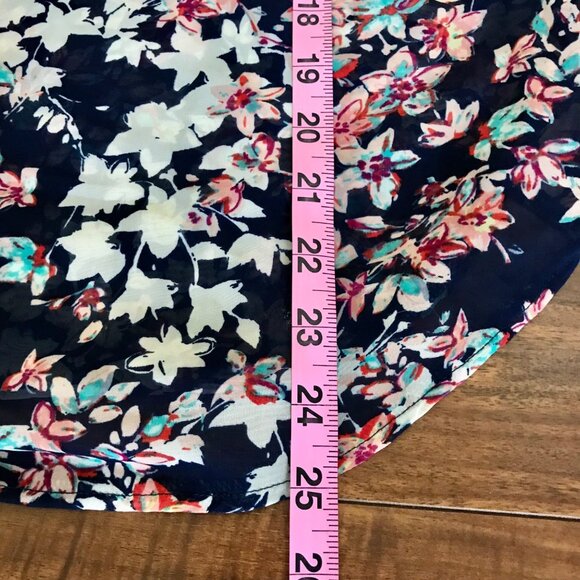 Carla Mink Made in Portland, OR Floral‎ Semi Sheer Split Sleeve Women's Blouse. - Picture 8 of 8